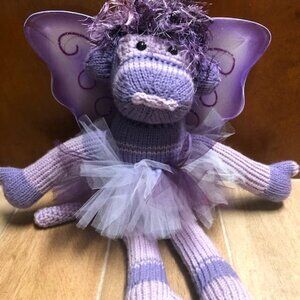 Purple fairy sock monkey